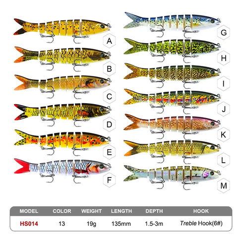 Fishing Lures Multi Jointed Swimbait Crank Bait Slow Sinking Bionic Artificial Bait Freshwater Saltwater Trout Bass Fishing Acce